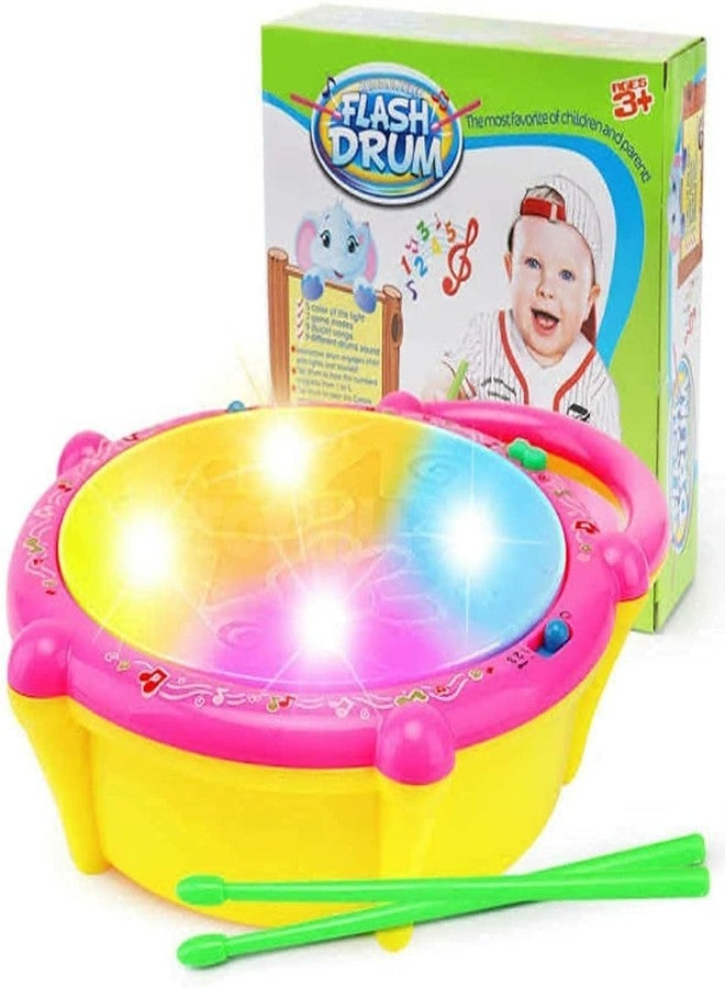 RUHANI Colorful 3D Musical Flash Drum with Lights Toys for Kids, Music Baby Toy for 3 Years and up, Multicolour - Image 1